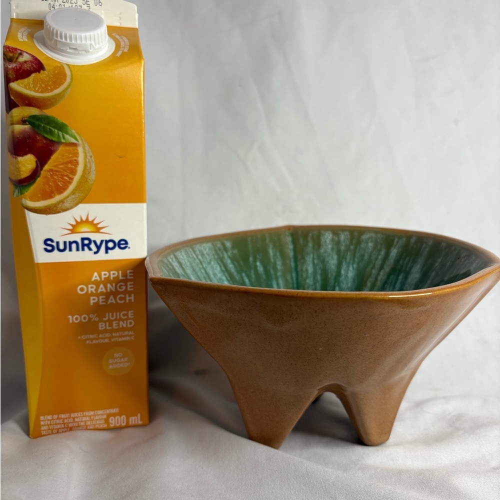 Green and Brown Ceramic Bowl - Picture 3 of 5